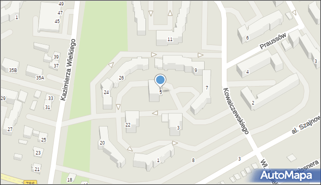 Kielce, Kowalczewskiego Sylwestra, 5, mapa Kielc