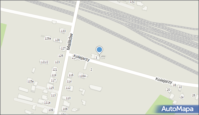 Kielce, Kolejarzy, 3/2, mapa Kielc