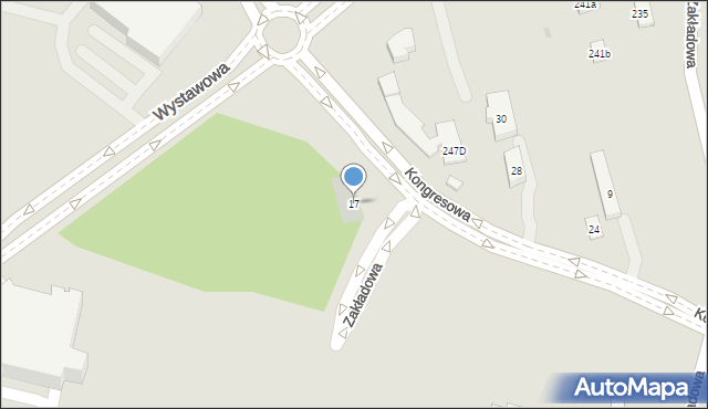 Kielce, Kongresowa, 17, mapa Kielc