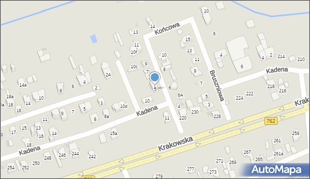 Kielce, Końcowa, 5, mapa Kielc