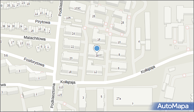 Kielce, Kołłątaja Hugo, 14, mapa Kielc