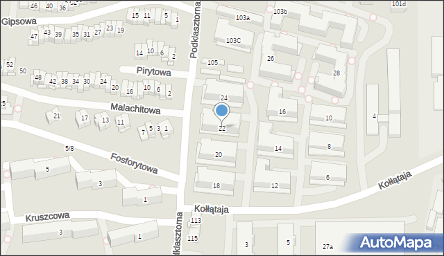 Kielce, Kołłątaja Hugo, 22, mapa Kielc