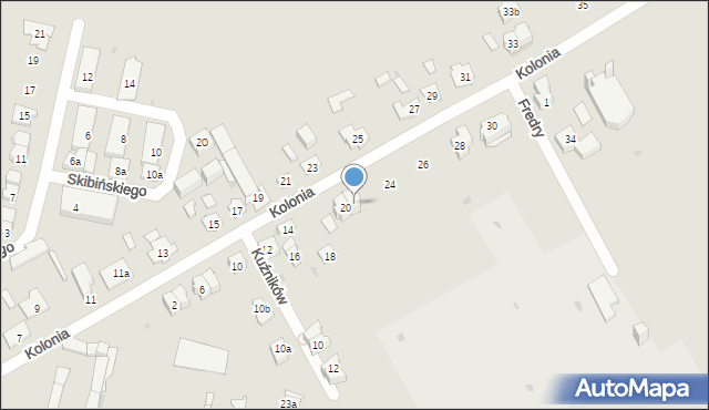 Kielce, Kolonia, 22, mapa Kielc