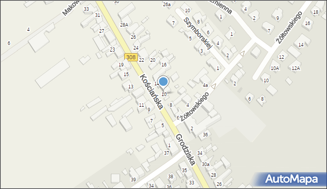 Kiełczewo, Kościańska, 10, mapa Kiełczewo