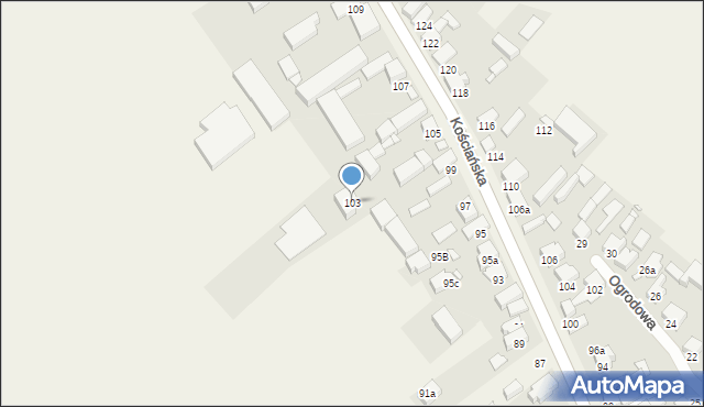 Kiełczewo, Kościańska, 103, mapa Kiełczewo