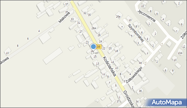 Kiełczewo, Kościańska, 17, mapa Kiełczewo