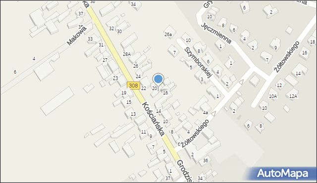 Kiełczewo, Kościańska, 18, mapa Kiełczewo