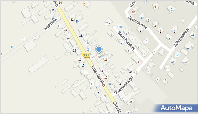 Kiełczewo, Kościańska, 20, mapa Kiełczewo