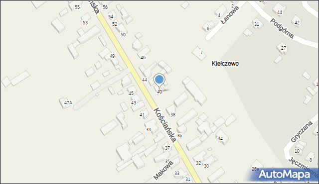 Kiełczewo, Kościańska, 40, mapa Kiełczewo