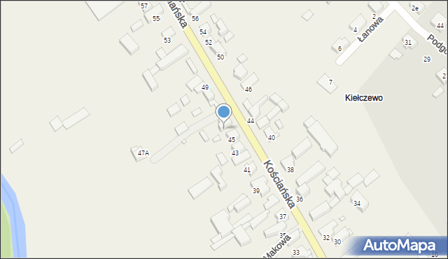 Kiełczewo, Kościańska, 47, mapa Kiełczewo