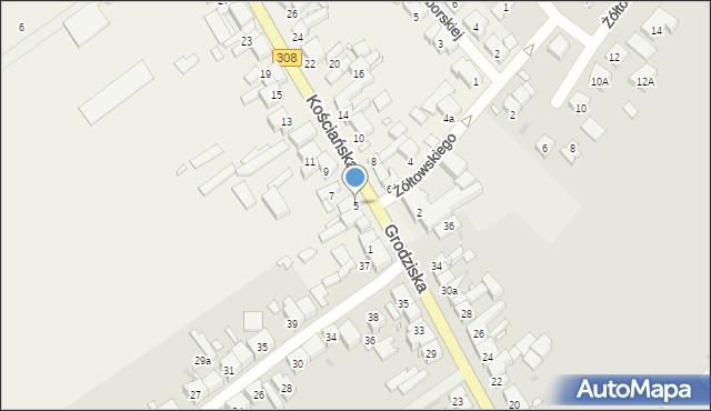 Kiełczewo, Kościańska, 5, mapa Kiełczewo