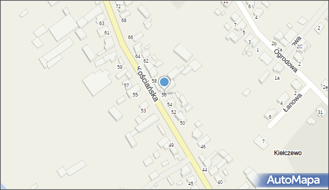 Kiełczewo, Kościańska, 56, mapa Kiełczewo