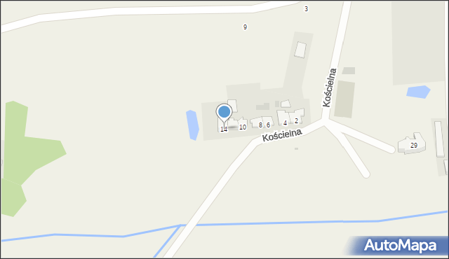 Kładno, Kościelna, 14, mapa Kładno