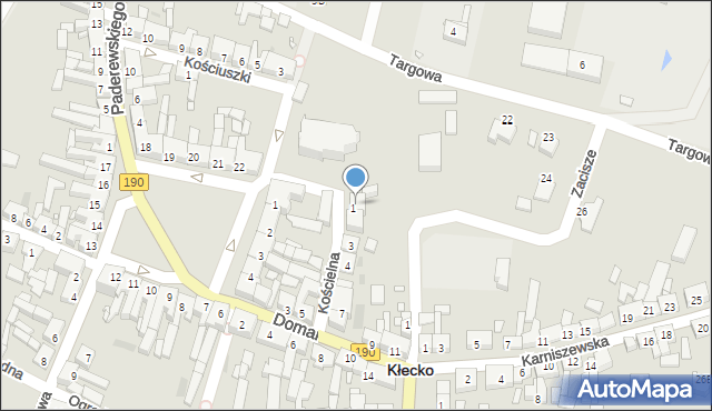 Kłecko, Kościelna, 2a, mapa Kłecko