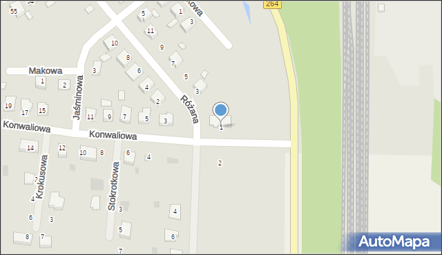 Kleczew, Konwaliowa, 1, mapa Kleczew