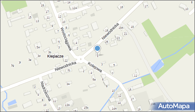Klepacze, Kolejowa, 1, mapa Klepacze