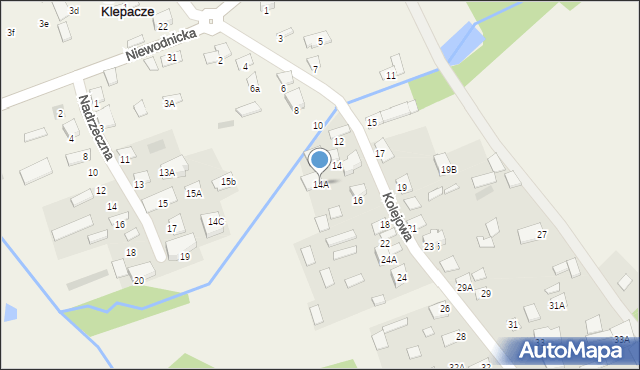 Klepacze, Kolejowa, 14A, mapa Klepacze
