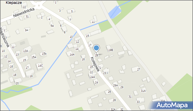 Klepacze, Kolejowa, 19, mapa Klepacze