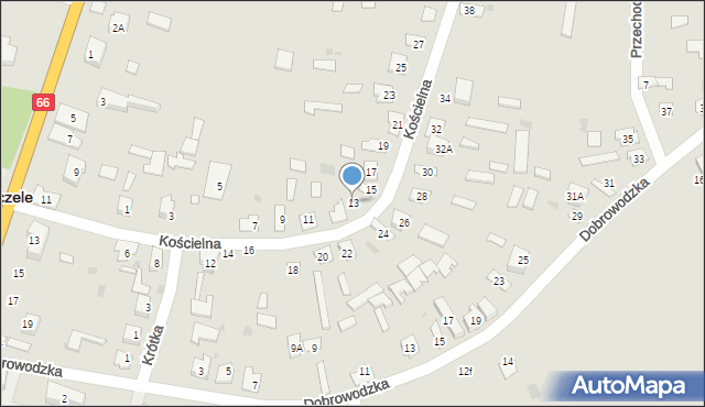 Kleszczele, Kościelna, 13, mapa Kleszczele