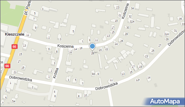 Kleszczele, Kościelna, 18, mapa Kleszczele