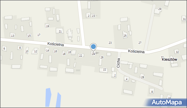 Klesztów, Kościelna, 24, mapa Klesztów