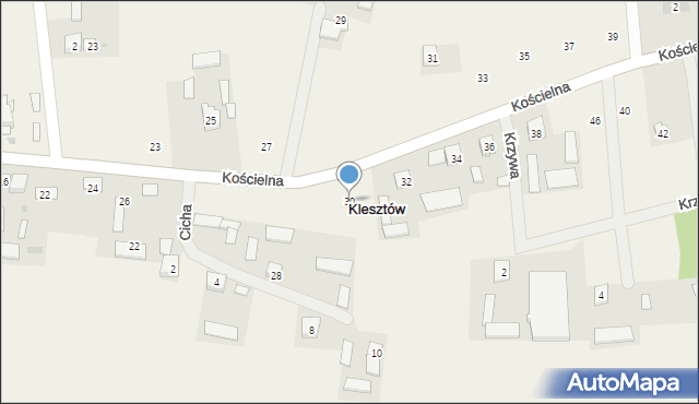 Klesztów, Kościelna, 30, mapa Klesztów