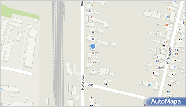 Kłobuck, Kolejowa, 32, mapa Kłobuck