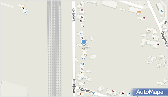 Kłobuck, Kolejowa, 71, mapa Kłobuck