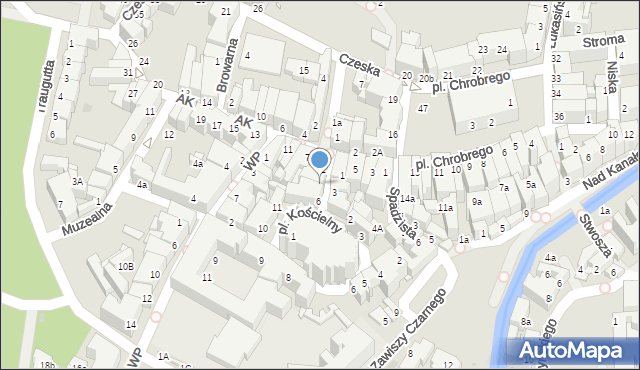 Kłodzko, Kościelna, 4, mapa Kłodzka