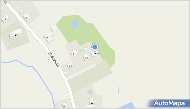 Klonówka, Kościelna, 17, mapa Klonówka