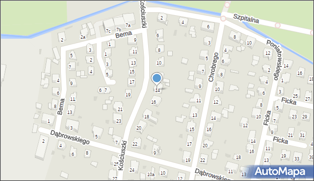 Kluczbork, Kościuszki Tadeusza, gen., 14, mapa Kluczbork