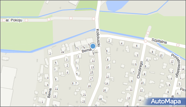 Kluczbork, Kościuszki Tadeusza, gen., 9, mapa Kluczbork