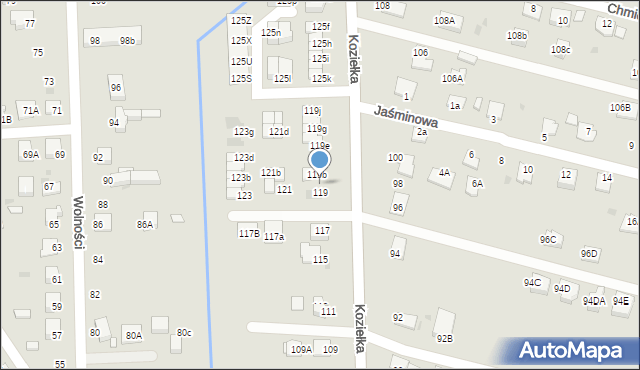 Knurów, Koziełka Alojzego, ks., 119a, mapa Knurów