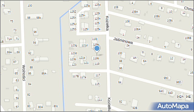 Knurów, Koziełka Alojzego, ks., 119c, mapa Knurów