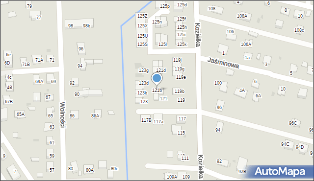 Knurów, Koziełka Alojzego, ks., 121b, mapa Knurów