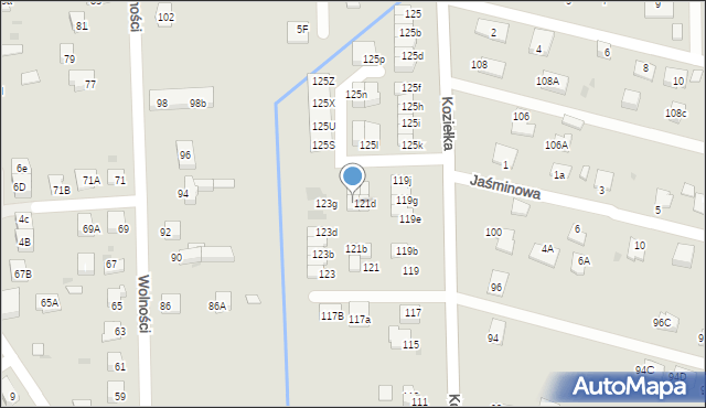 Knurów, Koziełka Alojzego, ks., 121e, mapa Knurów