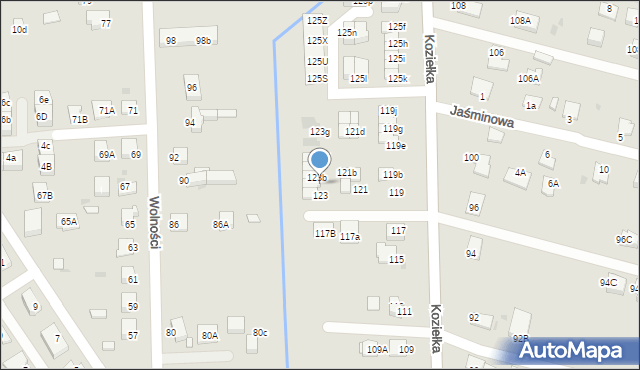 Knurów, Koziełka Alojzego, ks., 123a, mapa Knurów