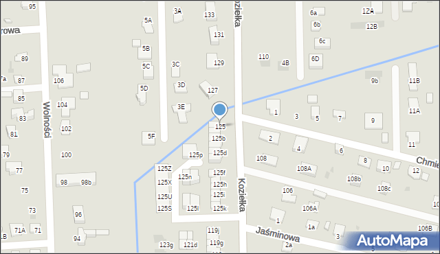 Knurów, Koziełka Alojzego, ks., 125, mapa Knurów