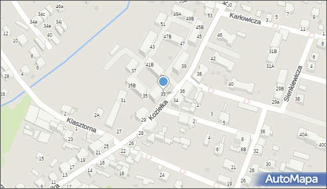 Knurów, Koziełka Alojzego, ks., 33, mapa Knurów