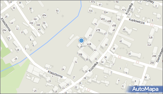 Knurów, Koziełka Alojzego, ks., 37, mapa Knurów
