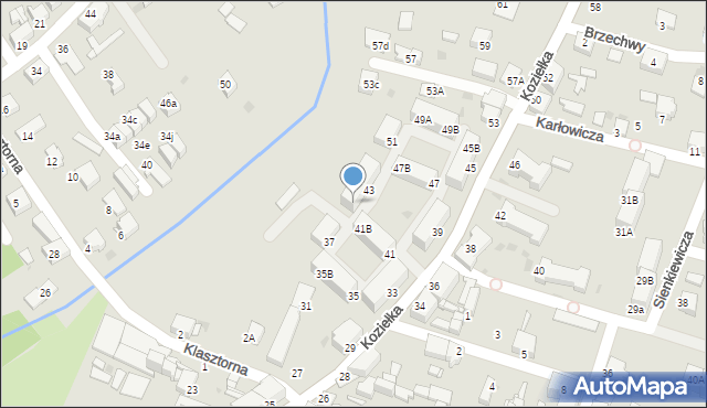 Knurów, Koziełka Alojzego, ks., 43A, mapa Knurów
