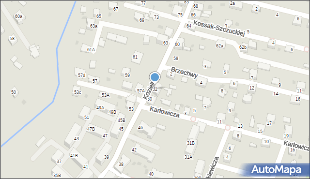 Knurów, Koziełka Alojzego, ks., 52, mapa Knurów