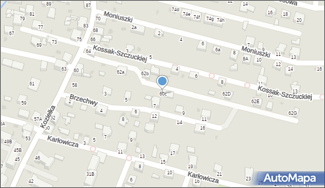 Knurów, Koziełka Alojzego, ks., 60c, mapa Knurów