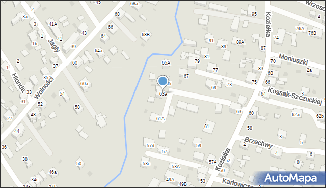 Knurów, Koziełka Alojzego, ks., 63a, mapa Knurów