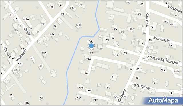 Knurów, Koziełka Alojzego, ks., 65, mapa Knurów