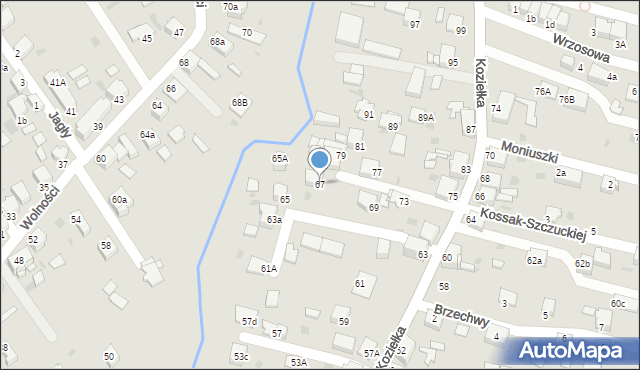 Knurów, Koziełka Alojzego, ks., 67, mapa Knurów