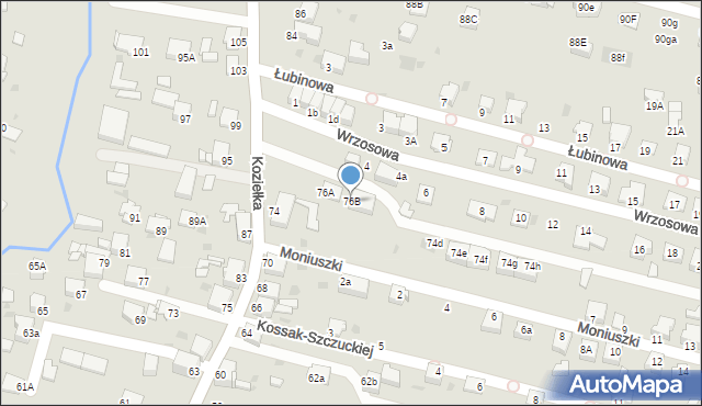 Knurów, Koziełka Alojzego, ks., 76B, mapa Knurów