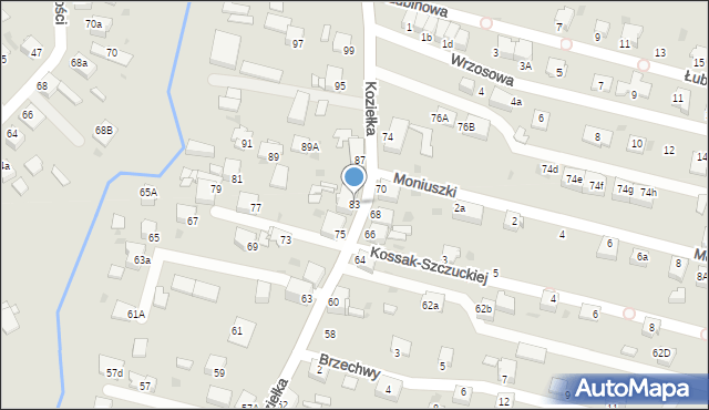 Knurów, Koziełka Alojzego, ks., 83, mapa Knurów