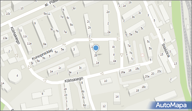 Knurów, Konopnickiej Marii, 1b, mapa Knurów