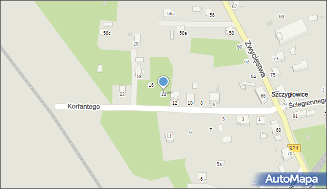 Knurów, Korfantego Wojciecha, 14, mapa Knurów